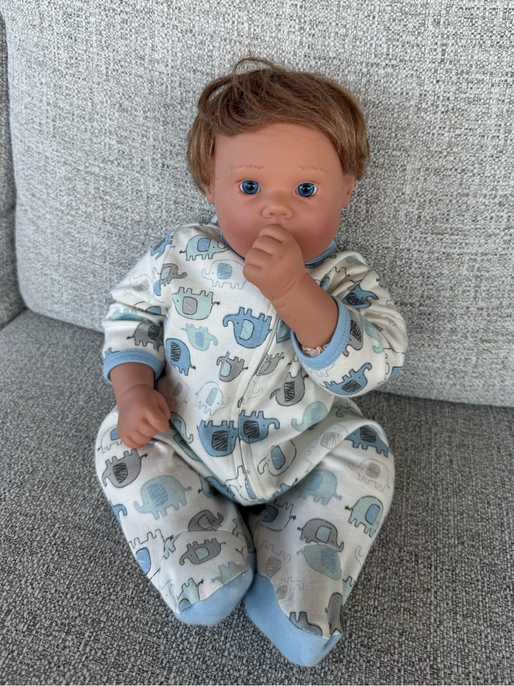 VTG Lee Middleton Realistic Baby Boy Doll 071294 Blonde Hair Blue Eyes 1995